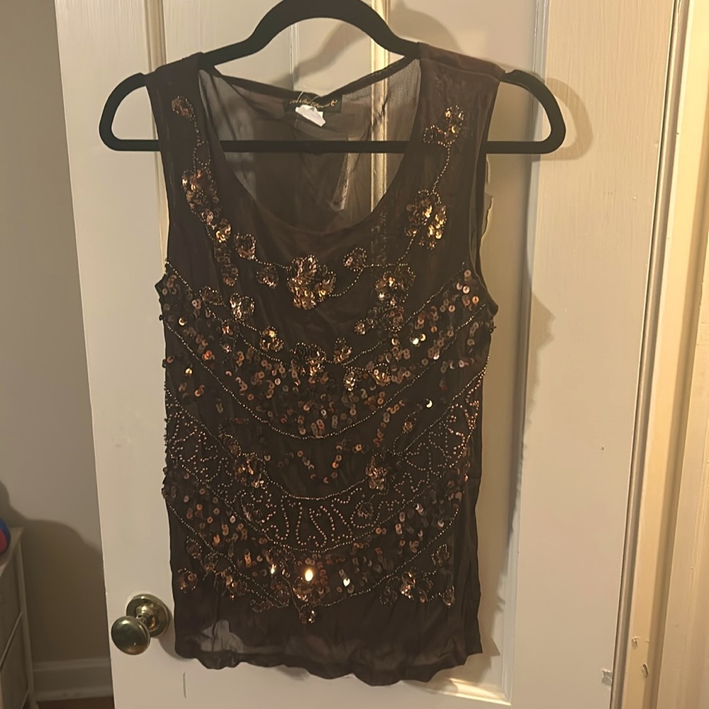 Beautiful Brown Sequin Shell